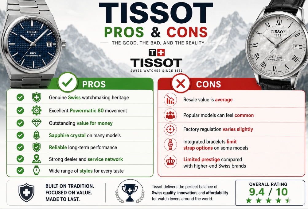 pros and cons Tissot watch a Good  Brand? 