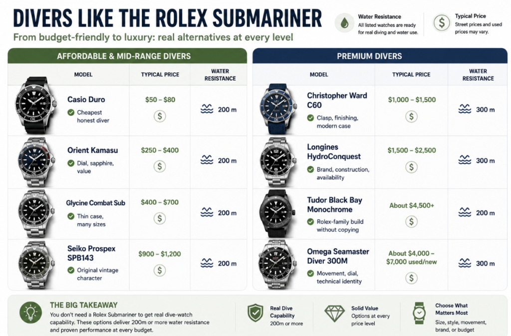 Watches Like the Rolex Submariner:
